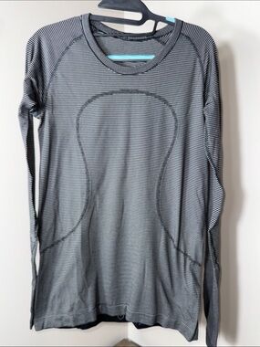 lululemon athletica Black & White Striped Long Sleeve Top